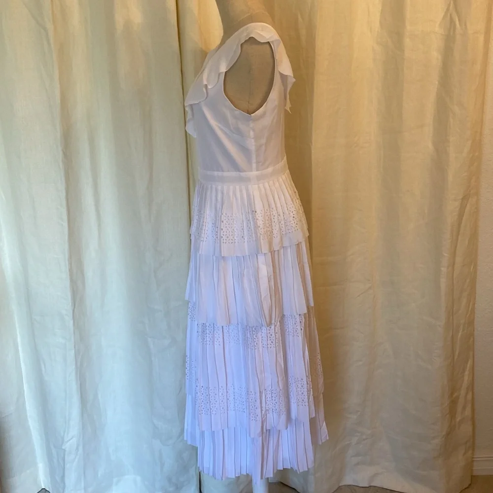 Banana Republic Laser Cut Ruffle Tier Midi Dress - Picture 7 of 11